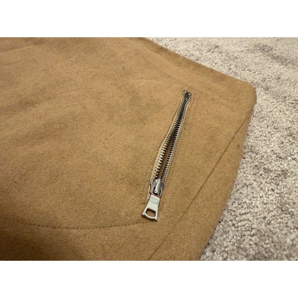 Gap Womens Camel Wool Blend Mini Skirt Size 4 Zipper Pockets Tan A-Line - Picture 8 of 10